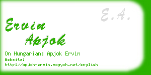 ervin apjok business card